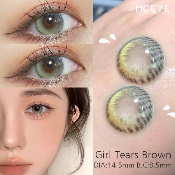 MCeye Girl Tears Brown Colored Contact Lenses